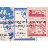 LEICESTER Four Leicester City programmes. Homes v Luton Town , Huddersfield Town 1952/53, Lincoln