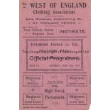 PORTSMOUTH Four page 1st World War home programme v Clapton Orient 21/4/1917. Slightly frayed at