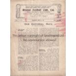 ARSENAL V MANCHESTER UNITED 1922 Programme for the League match at Arsenal 5/4/1922, horizontal fold