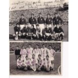 PORTO / FIORENTINA / REAL MADRID Three team groups with printed autographs, a postcard of A.C.