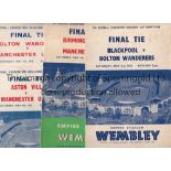 FA CUP FINALS Nine programmes, 1953, 1956, 1957 very slightly marked, 1958 with songsheet and