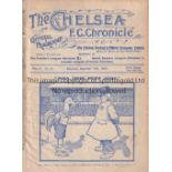 CHELSEA / SPURS Programme Chelsea v Tottenham Hotspur 18/12/1909. Paper abrasion at spine. No