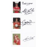 MANCHESTER UNITED 1976, A set of signed picture cards, individually signed in black marker by 7 of