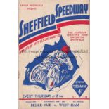 SHEFFIELD SPEEDWAY Sheffield Speedway Programme for the English Speedway Trophy Belle View v West