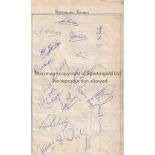 BLACKBURN ROVERS AUTOGRAPHS A lined sheet with 17 autographs from the early 1950's inc. Bill