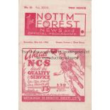 MIDLAND CUP FINAL 1944 Programme for Nottm. Forest at home v West Bromwich Albion 6/5/1944. Good