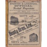 LIVERPOOL SENIOR CUP FINAL 1910 / EVERTON RES. V LIVERPOOL RES. Programme for the Final at