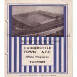 HUDDERSFIELD / SPURS Programme Huddersfield Town v Tottenham Hotspur 26/12/1933. Punch holes with no