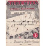 ARSENAL Programme for the away Friendly v Bohemians Selected in Dublin 17/5/1950, folded in four and