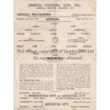 ARSENAL Single sheet programme for the home Combination Cup match v Millwall 5/4/1948, folded and