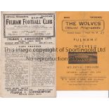 FULHAM Three Fulham programmes from the 1945/46 season. 2 homes v Birmingham City and Southampton