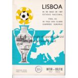 EUROPEAN CUP FINAL 1967 Programme Celtic v Inter Milan European Cup Final in Lisbon 25/5/1967. No