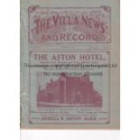 ASTON VILLA V ARSENAL 1920 Programme for the League match at Villa 28/8/1920, ex-binder, cover