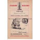 DUTCH FA V LONDON COMBINATION 1961 Programme for the match in Amsterdam 8/3/1961. London inc.