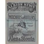 WEST BROMWICH ALBION V ARSENAL 1922 Programme for the League match at Albion 17/4/1922, scores