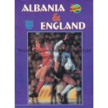 ALBANIA V ENGLAND 2001 Programme for the International 28/3/2001. Good