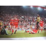 ARSENAL ANFIELD 89 MICHAEL THOMAS AUTOGRAPH A photograph measuring approximately 24" x 16" of