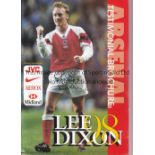 LEE DIXON / AUTOGRAPH / ARSENAL Lee Dixon Testimonial Brochure signed on the front cover. Good