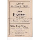 ILFORD Home programme v London Caledonians London Charity Cup Semi Final 16/11/1912. Lacks