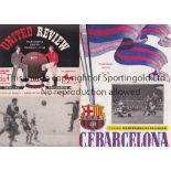 SPANISH Two programmes Involving Spanish teams Barcelona v Racing Santander 1952/53 and Manchester