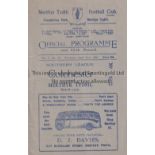 COLCHESTER UNITED Home programme for the Southern League match v. Merthyr Tydfil 23/4/1949, very