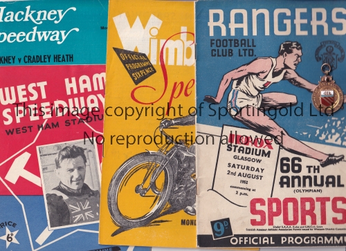 SPORTS MISCELLANY A collection of miscellaneous sporting items. 15 Speedway programmes to include