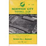 1962 LEAGUE CUP S-F / NORWICH CITY V BLACKPOOL Programme for the match at Norwich 11/4/1962,