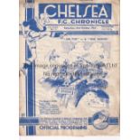 CHELSEA Home programme v. Brentford 23/10/1937 with newspaper report. The programme is creased,
