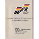 EURO 88 GERMANY Official Tournament programme, Official Report with "File In Library" written on