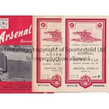 ARSENAL A collection of 22 Arsenal home programmes from the 1940's and 1950's to include v Aston