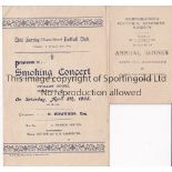 PRE-WAR EPHEMERA Two items: Civil Service Rugby Union FC Programme of Smoking Concert 8/4/1905 at