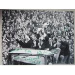 CELTIC B/w 16 x 12 photo of the Lisbon Lions parading the European Cup around Celtic Park