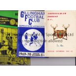 FOOTBALL HANDBOOKS Ten handbooks: Nottm. Forest 61/2 and 62/3, Gillingham 69/70, QPR 67/8 writing on