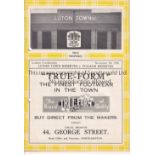 LUTON TOWN V FULHAM 1936 Programme for the London Combination match at Luton 7/11/1936. Punched