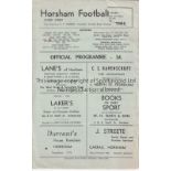 BRIGHTON & HOVE ALBION Programme for the away Met. Lge. Match v. Horsham 25/4/1956 with 2" paper