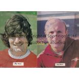 ARSENAL Four signed full size colour picture cards autographed by Don Howe , Pat Rice , George