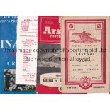 ARSENAL A collection of 16 Arsenal Reserves home programmes 1948-1969 and 3 Ladies programmes from