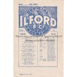 ILFORD Home programme v London Caledonians Isthmian League 9/4/1938. Lacks staples. No writing. Fair