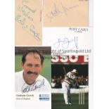 CRICKET A collection of 6 signatures on photos for David Gower, Geoff Boycott and Graham Gooch and