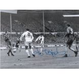 JIMMY ROBERTSON B/w 8 x 6 photo showing the Tottenham forward scoring the opening goal in a 2-1