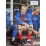 ENGLAND Seven 16 x 12 photos, 4 colour and 3 B/W, of former players to include George Eastham