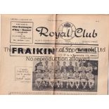 ARSENAL Large issue 4 page programme for the away ICFC tie v. R.C. Liegeois 18/12/1963 folded in