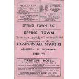 TOTTENHAM HOTSPUR Programme for Epping Town at home v Ex-Spurs All Stars XI 11/5/1969 including