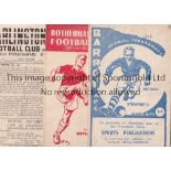 BARROW Three Barrow programmes. Aways at Rotherham United 1946/47 and Darlington 1948/49 and a