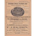 CHESHAM UNITED V LUTON CLARENCE 1923 Programme for the Friendly at Chesham 6/10/1923, slight