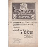 ENGLAND V WALES 1933 AT NEWCASTLE Programme for the International 15/11/1933. Very slightly