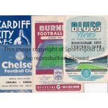 CHELSEA Four Chelsea programmes home and away v Burnley (FAC) 1955/56 and aways at Birmingham 1955/