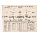 ARSENAL V BRENTFORD 1935 Programme for the Combination match at Arsenal 30/11/1935, vertical fold