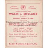 WALES / ENGLAND / RHYL Programme Wales v England Amateur International at Rhyl 29/1/1938. No