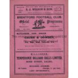 BRENTFORD V BRADFORD PARK AVENUE 1933 Programme for the League match at Brentford 31/8/1933,